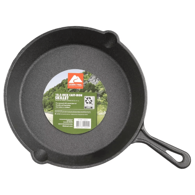 Classic HeatPro Pre Seasoned Cast Iron Skillet 10.5 Inch Durable Cast Iron Frying Pan with Even Heat Distribution