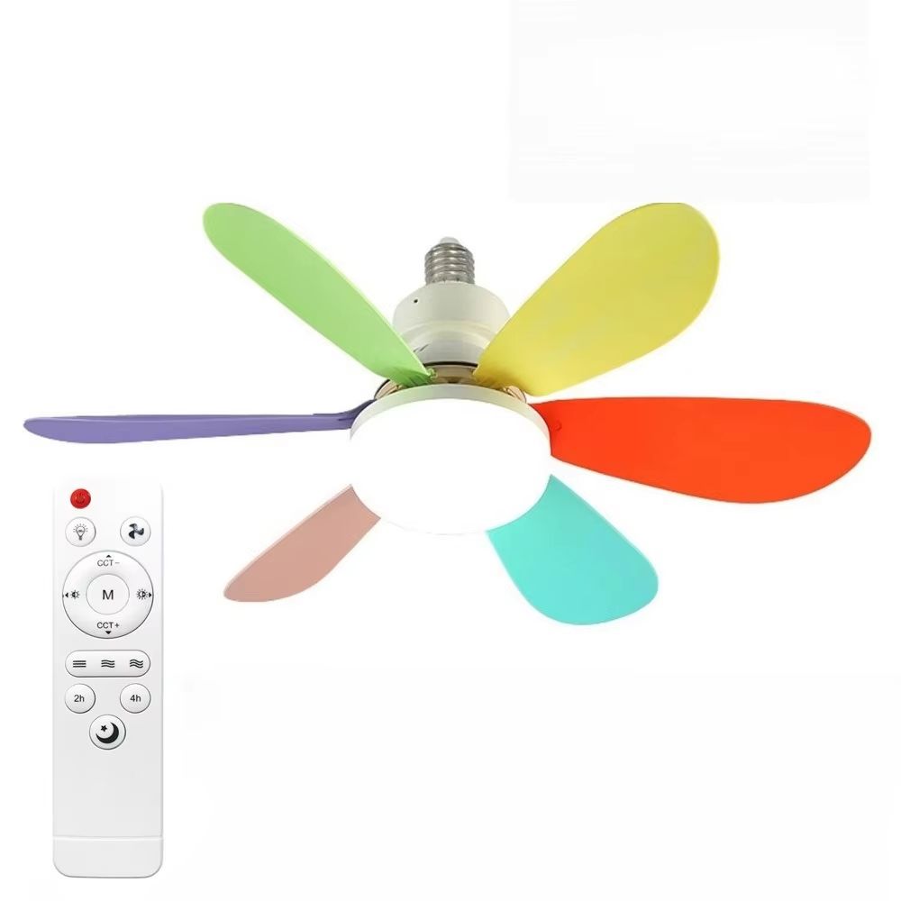 Modern E27 Ceiling Fan Light with Remote Control and Dimmable LED