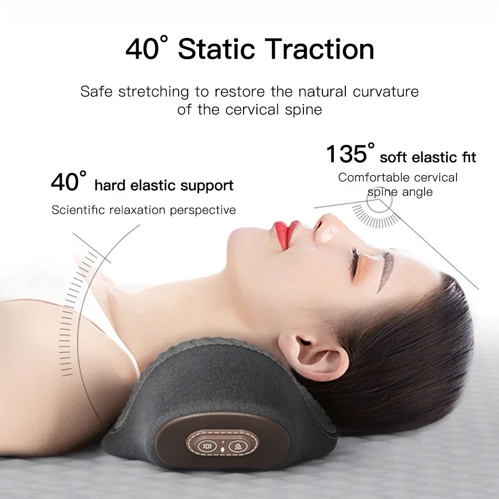 Rechargeable Heated Vibration Neck Massage Pillow for Deep Relaxation
