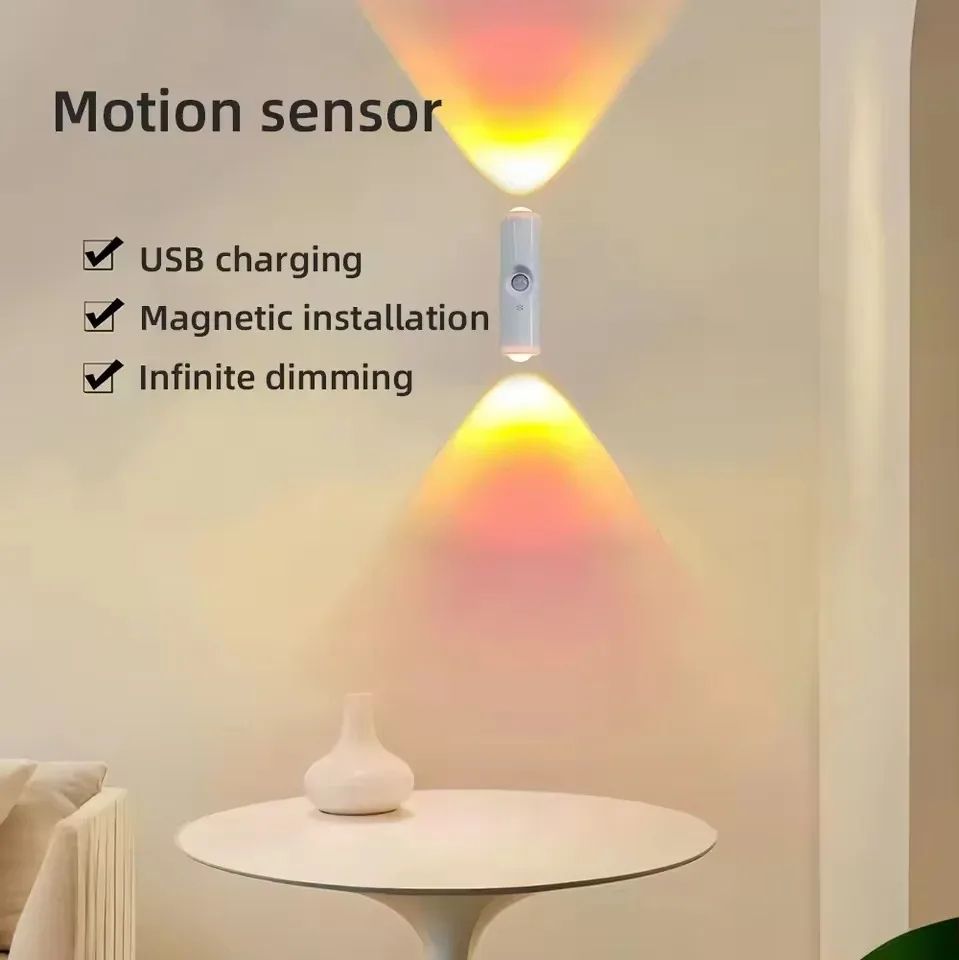Smart RGB Motion Sensor Wall Light – Magnetic LED Night Light for Stairs & Hallways
