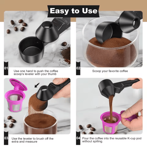 Creative Sliding Leakproof Coffee Scoop Protein Powder Measuring Spoon with Hanging Hole