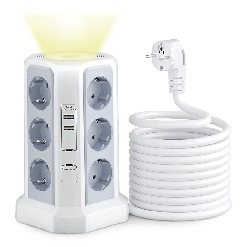 4000W 16A Surge Protector Multi Socket with USB and Type C Ports