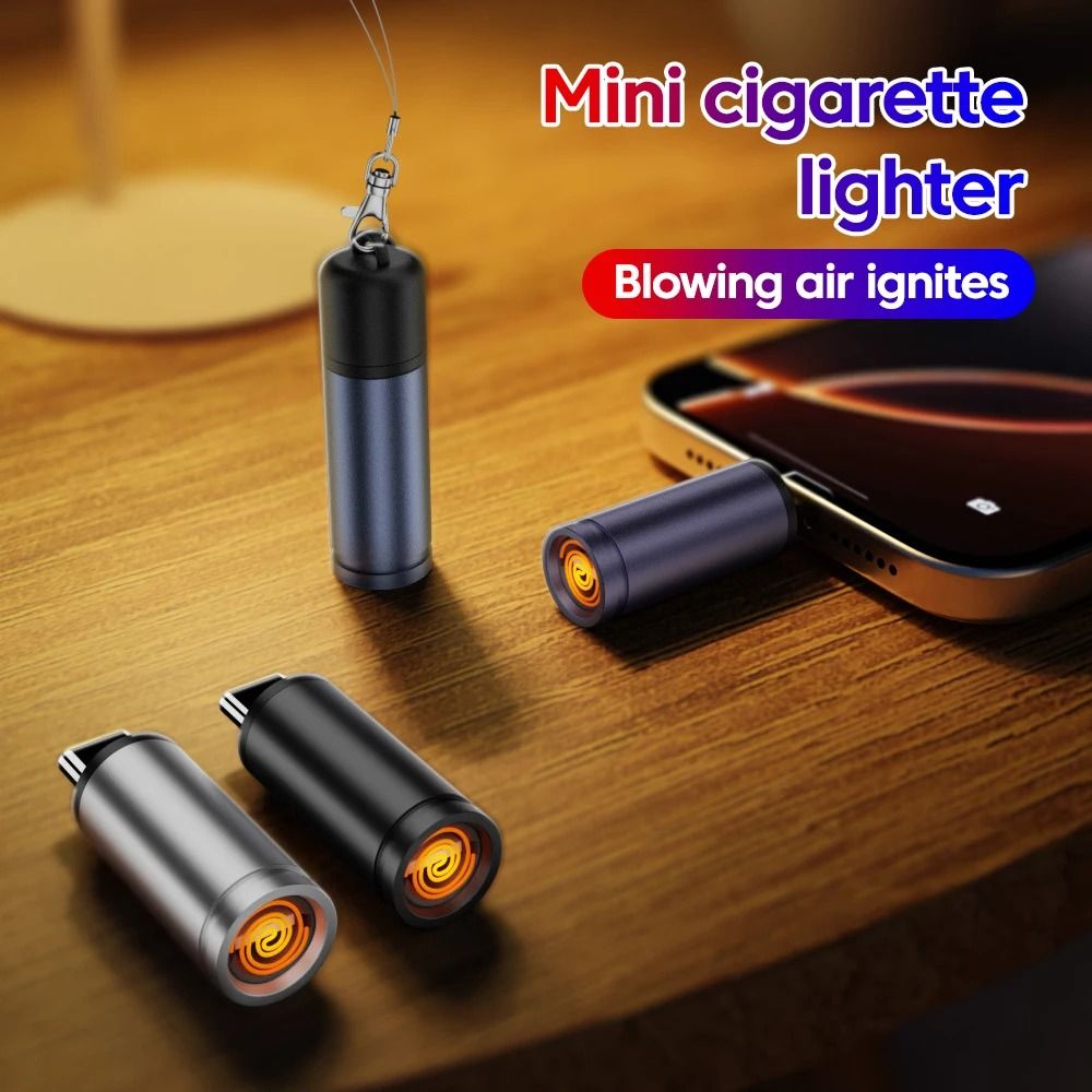 Type C Mini Windproof Cigarette Lighter USB C Portable Igniter