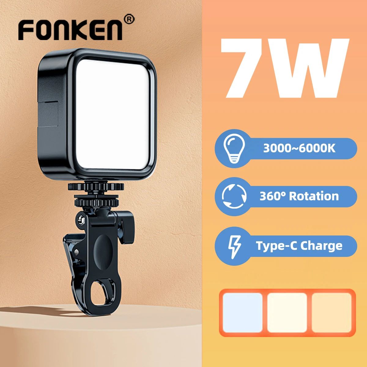 LED Clip On Selfie Ring Light for Phone and Laptop