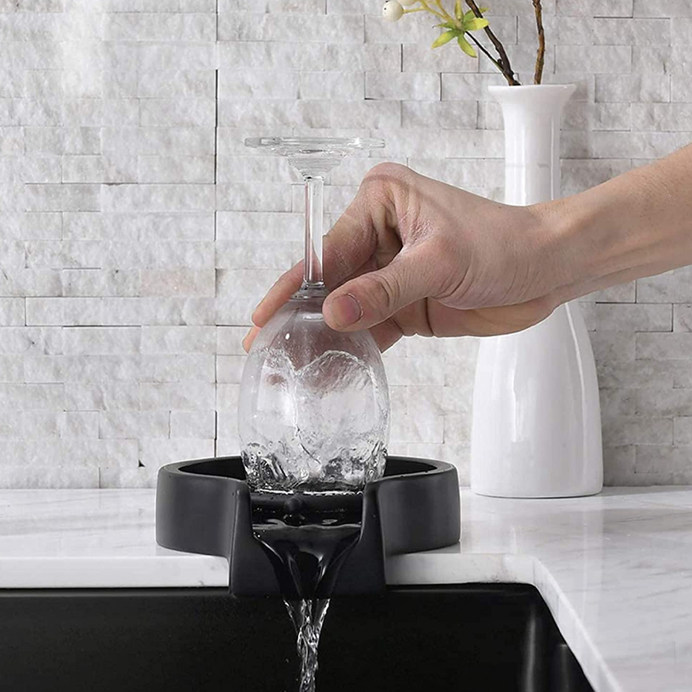 Automatic Glass Washer Rinser Tool – Countertop Wine Glass Washer for Kitchen Sink