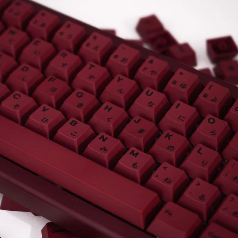 GMK Minimalist Red 140-Key Keycap Set – Cherry Profile Japanese PBT Dye-Sub Keycaps for MX Mechanical Keyboards