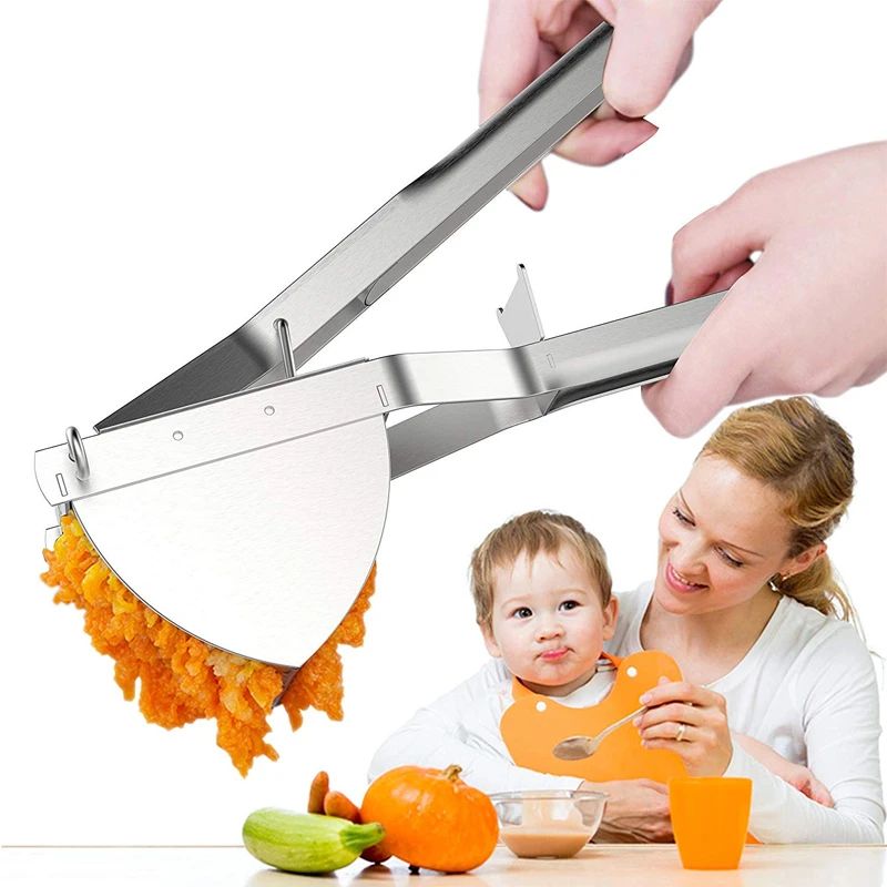 LMETJMA Stainless Steel Potato Ricer – Heavy Duty Masher for Smooth Baby Food & Vegetables
