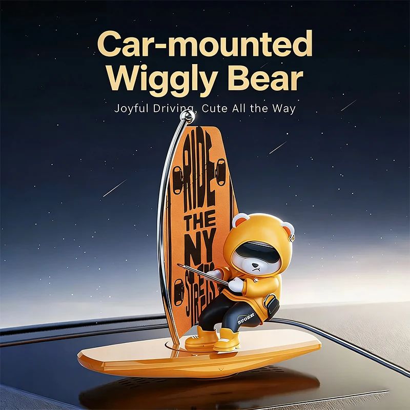 Cute Bear Sailboat Magnetic Car Dashboard Decoration
