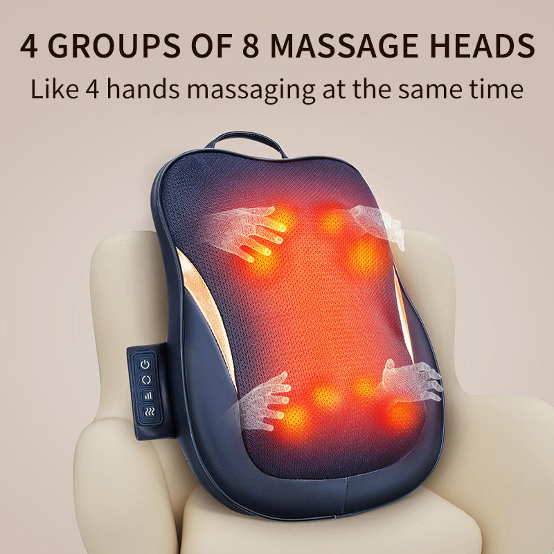 Waist Neck Dual Purpose Massager, Cervical Back Massage Cushion, Multifunctional Pillow for Home and Office Use