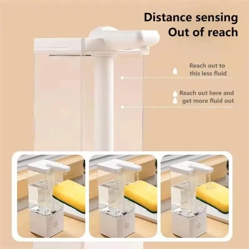 Rechargeable Auto Touchless Liquid Dispenser, Sensor Pump for Hand Soap, Shampoo, Detergent, Kitchen & Bathroom