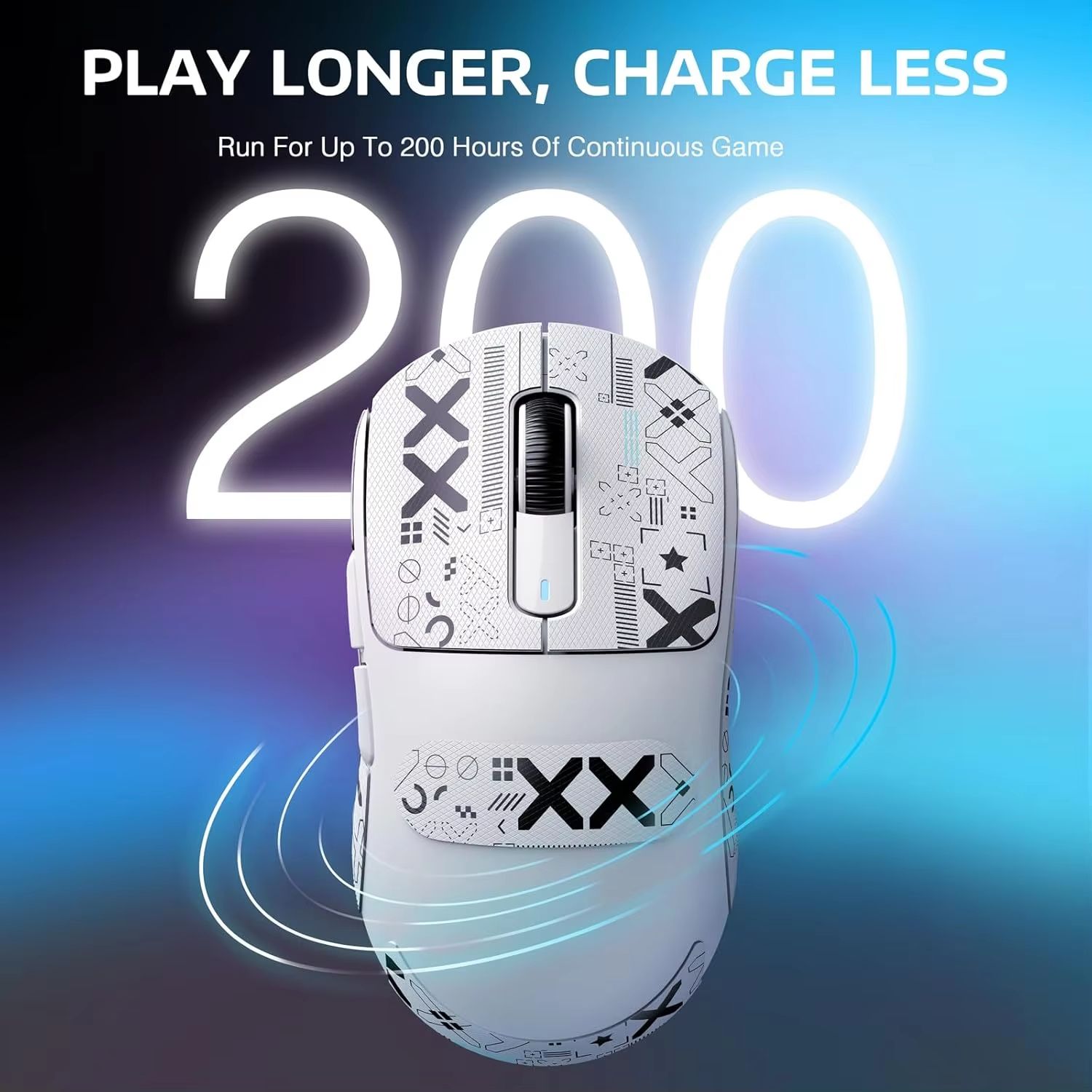 ATTACK SHARK X3 Tri-Mode Wireless Gaming Mouse, 26K DPI PAW3395, 1.73oz Lightweight, 200h Battery