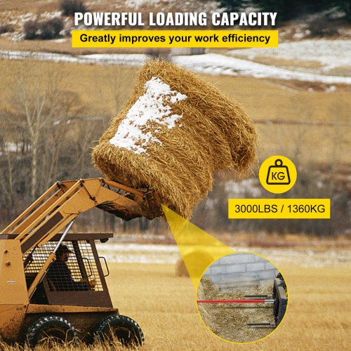 Heavy-Duty Hay Bale Spear Set, Quick Attach 49