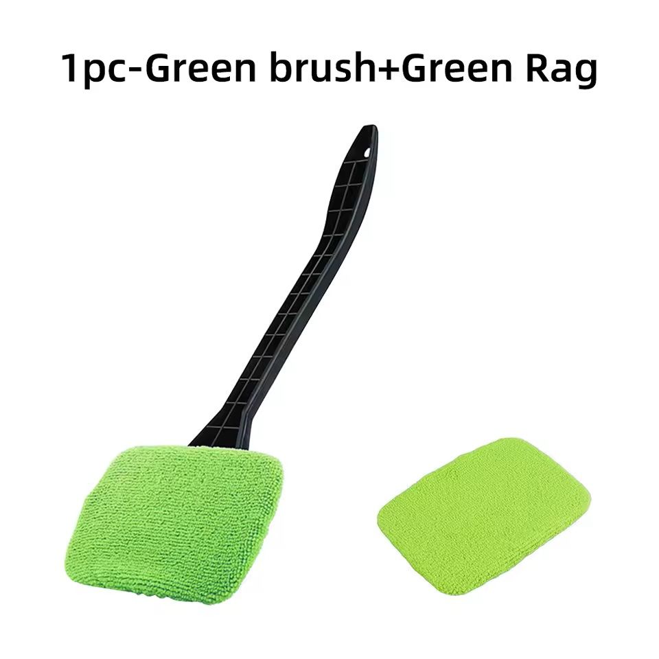 Car Windshield Cleaning Brush Kit with Microfiber Cloth and Long Handle