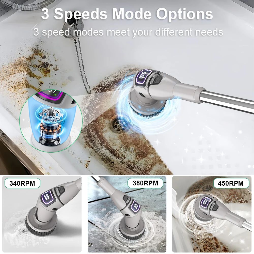 10 in 1 Wireless Electric Spin Scrubber