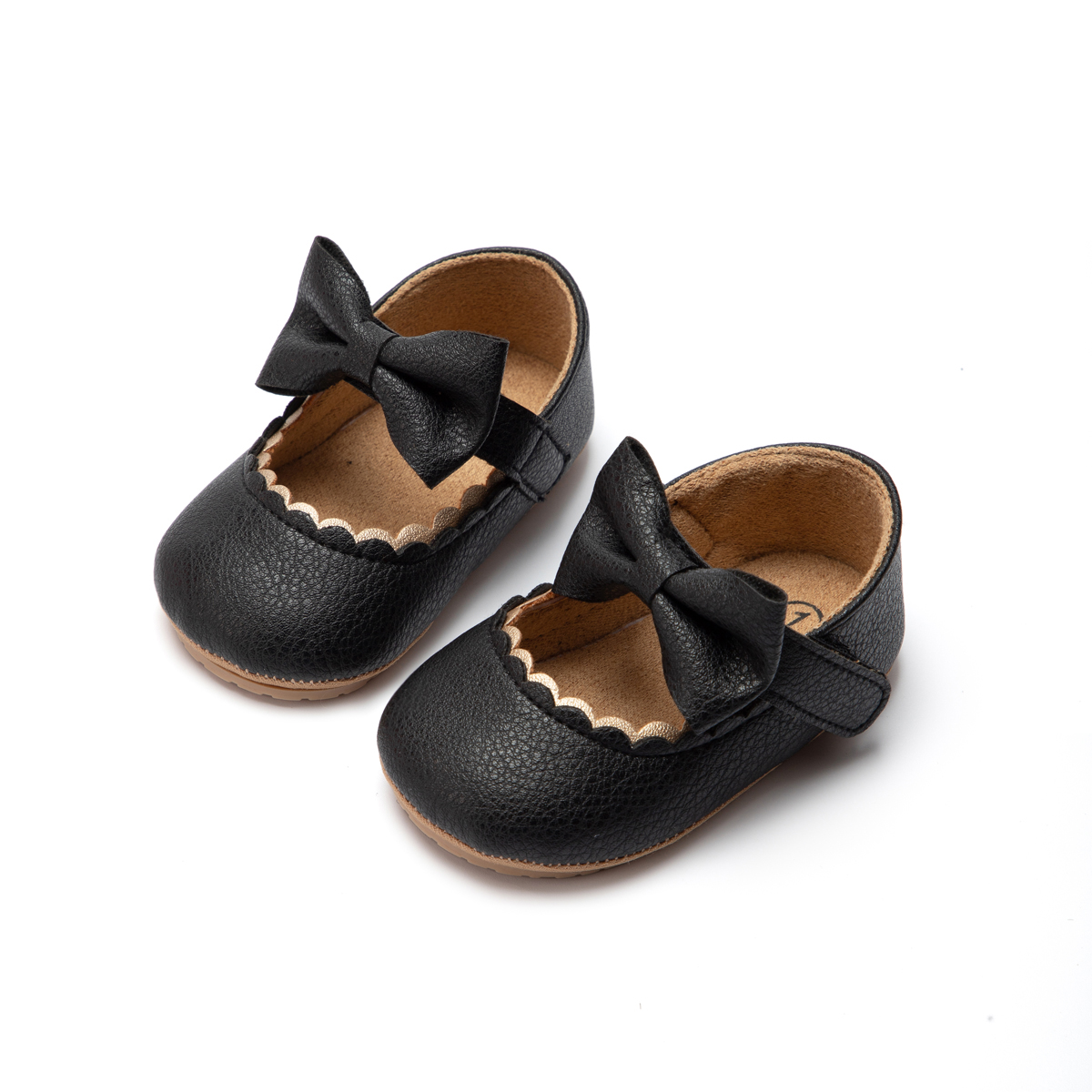 Infant Toddler Mary Janes, Baby Casual Shoes with Bowknot, Non-slip Rubber Soft-Sole PU First Walker Shoes