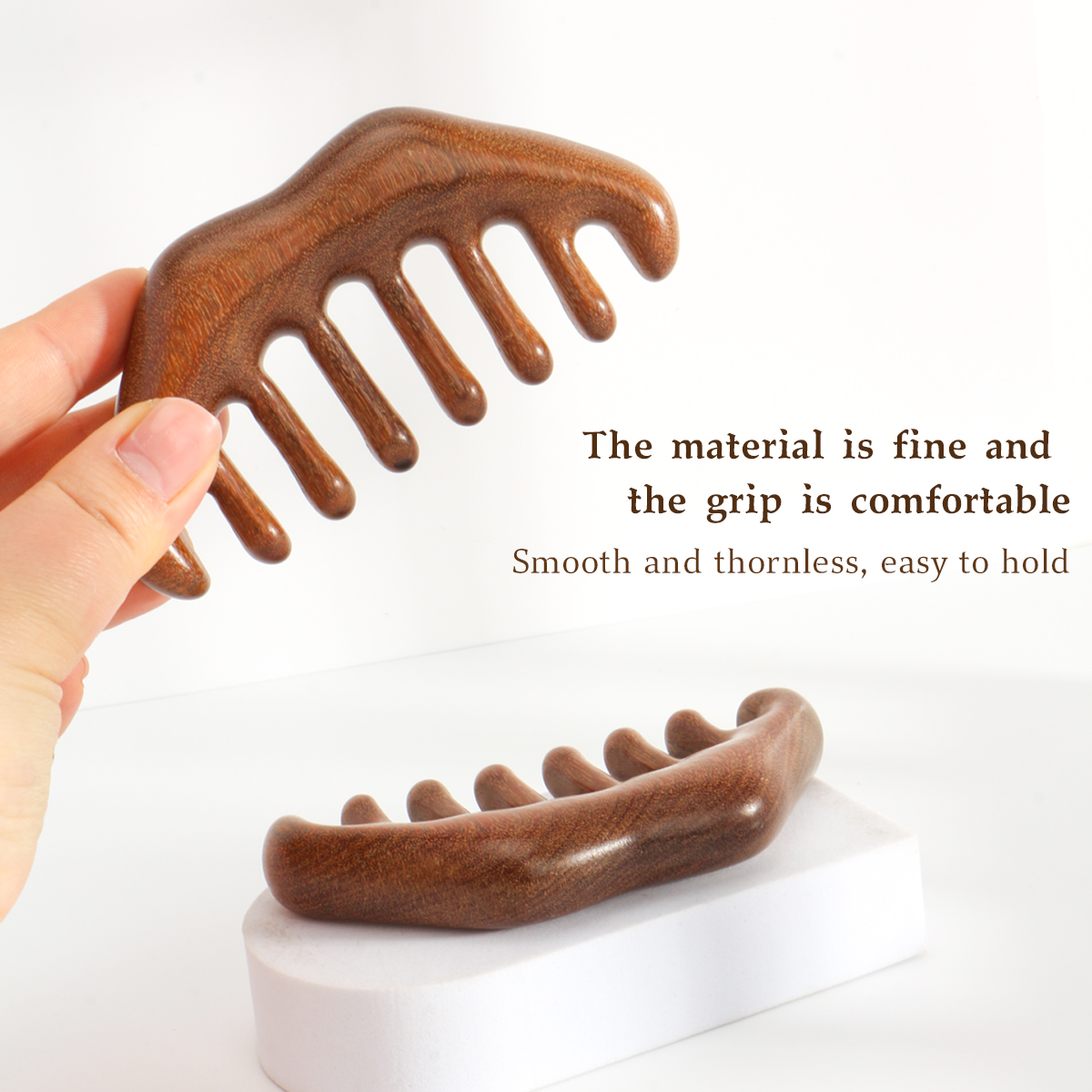 Sandalwood Acupuncture Point Massager, Wooden Handle Meridian Massager, Eye Nose Facial Massage Comb