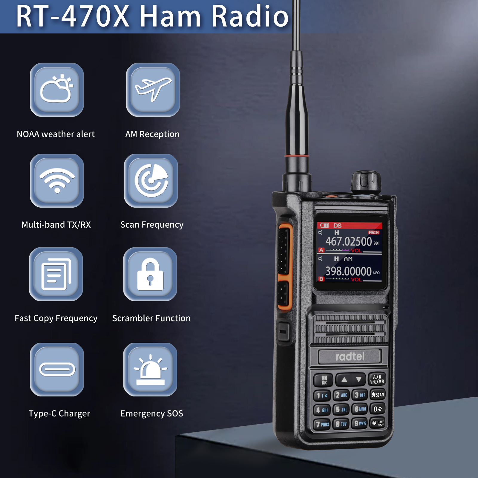 Radtel RT Multi Band Ham Radio Transceiver Two Way Radio