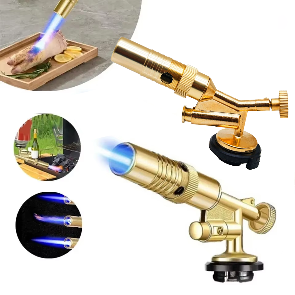 Portable Butane Gas Torch for Outdoor Welding & BBQ Flamethrower Lighter for Camping & Kitchen Use