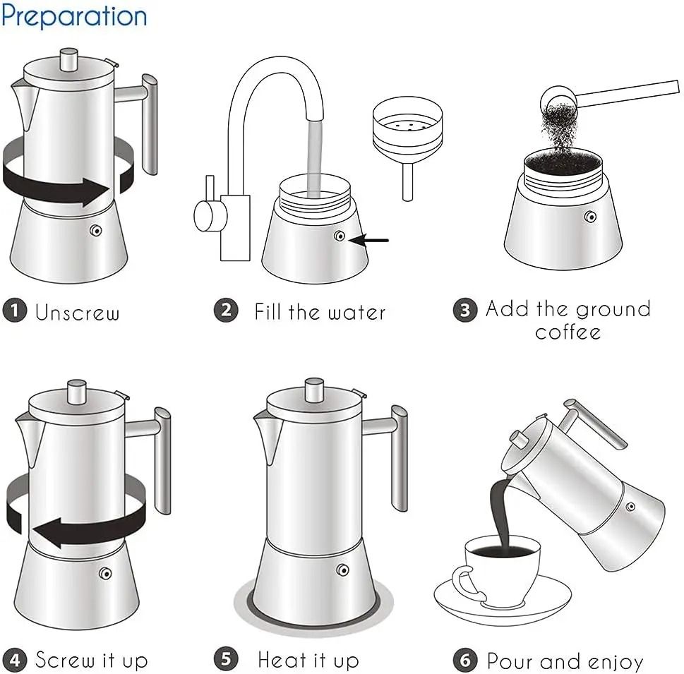 Stainless Steel Stovetop Espresso Maker Moka Pot