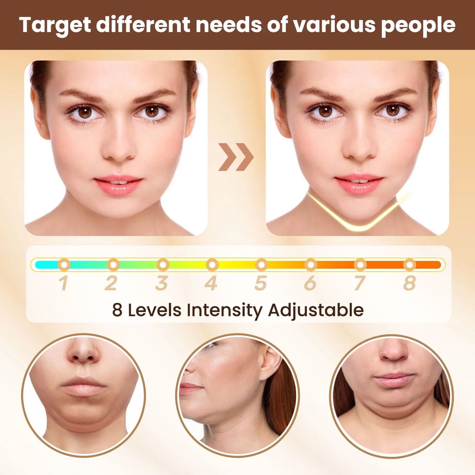Electric V Face Lifting Beauty Device with EMS Microcurrent Massage