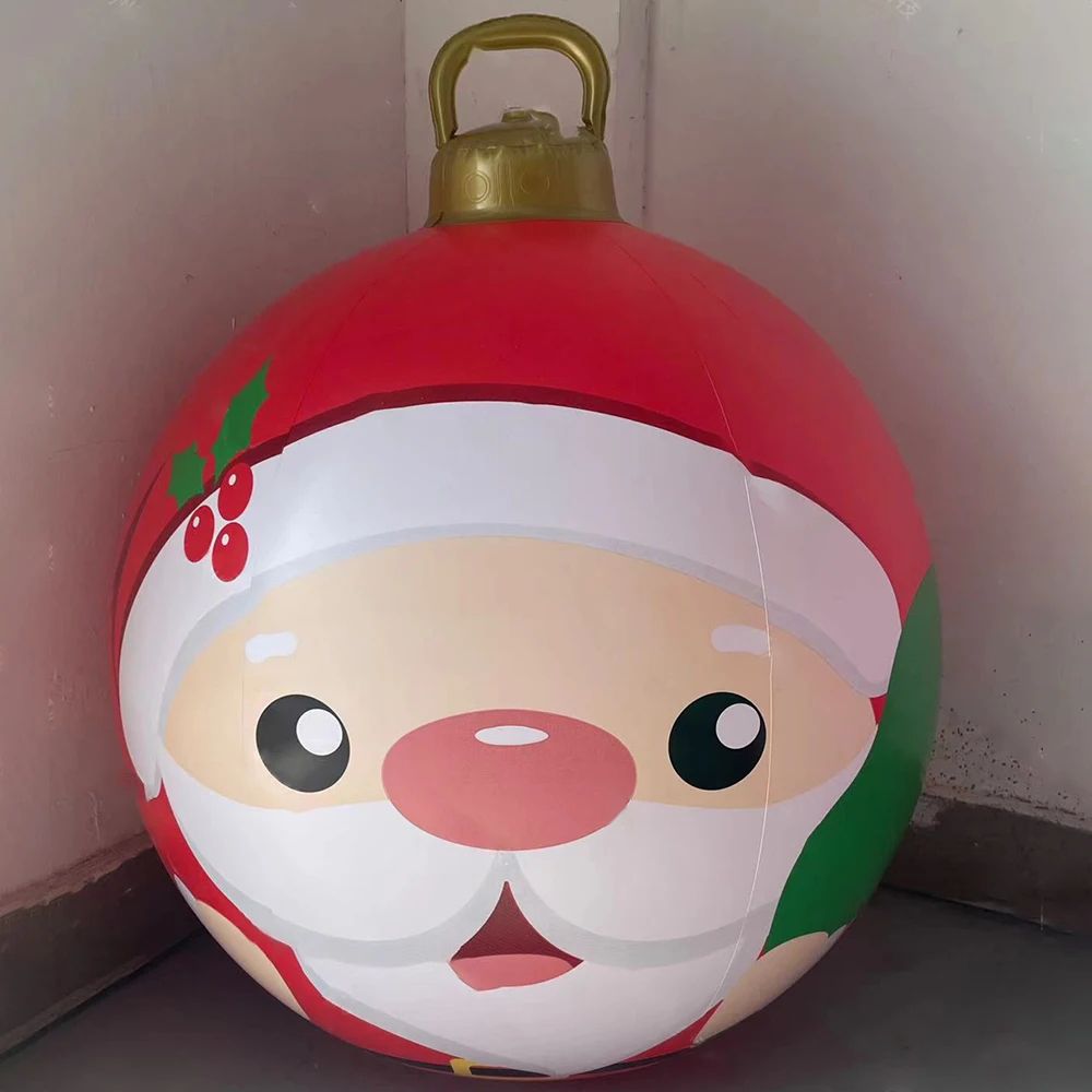60cm Inflatable Christmas Candy Ball – PVC Santa & Tree Ornament for Outdoor Holiday Decor