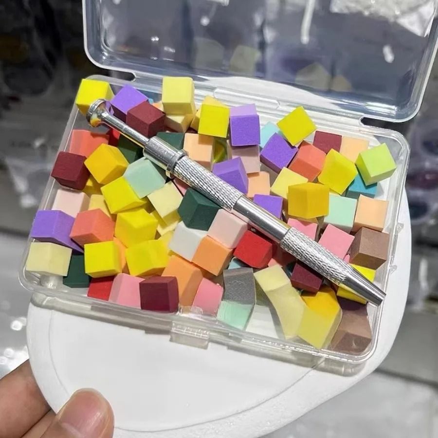 100 Piece Gradient Sponge Brush Set for Nail Art and Gel Polish