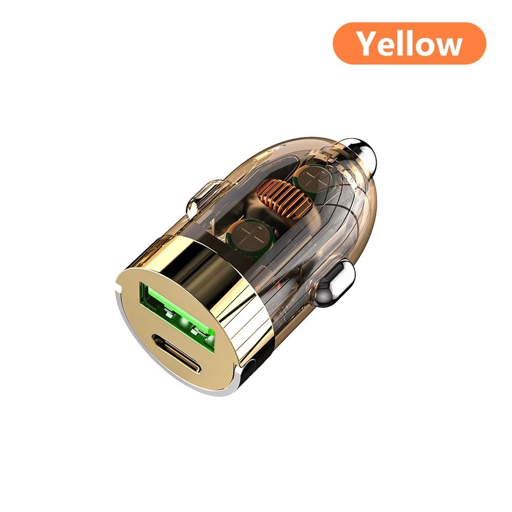 Transparent 120W Fast Charging Car Adapter