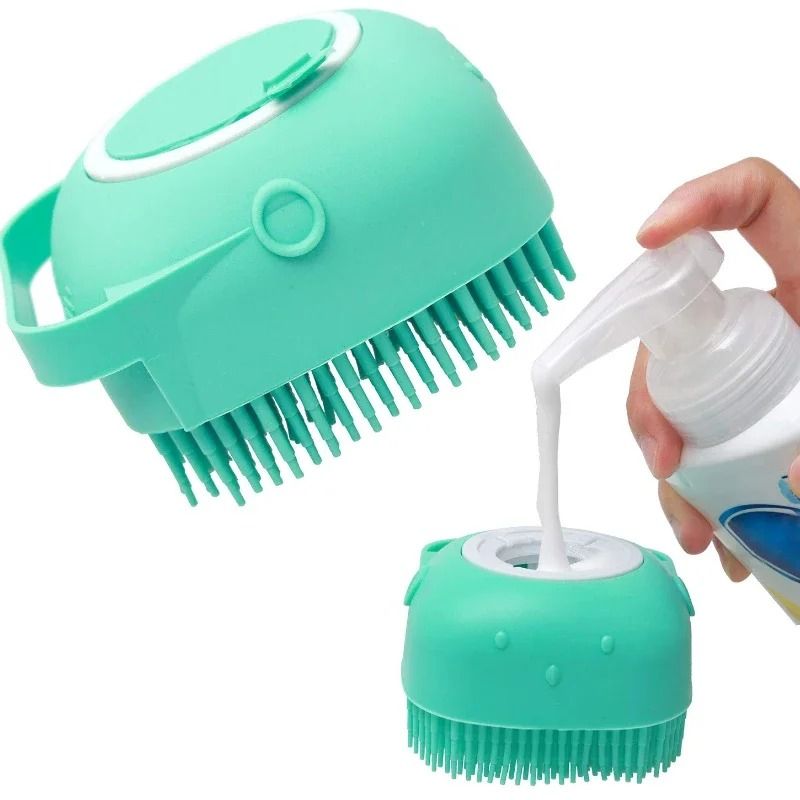 2-in-1 Pet Shampoo Dispenser and Massage Brush