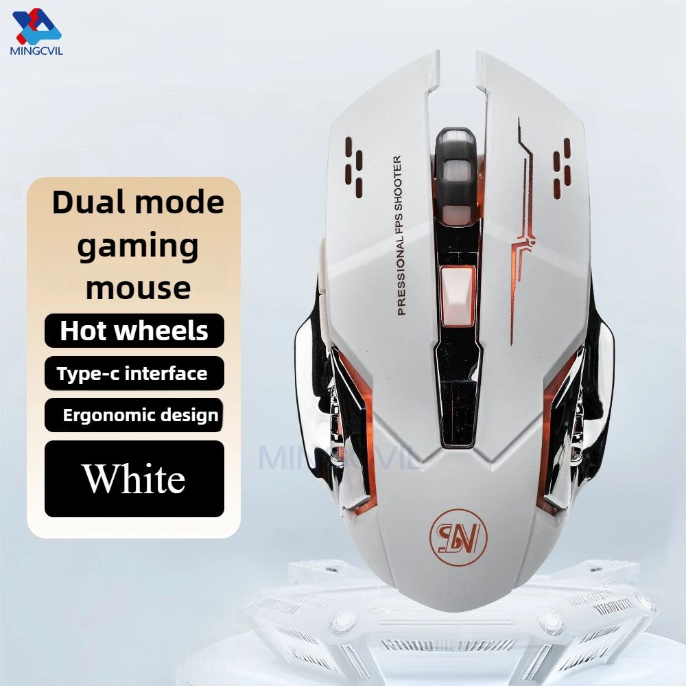 MINGCVIL Rechargeable Wireless Gaming Mouse – Bluetooth RGB Backlit PC Mouse