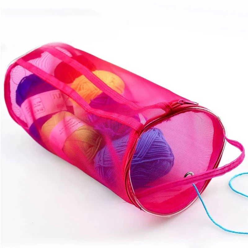 Portable Mesh Yarn Storage & Crochet Project Bag Organizer