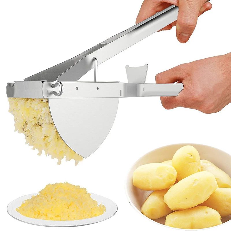 LMETJMA Stainless Steel Potato Ricer – Heavy Duty Masher for Smooth Baby Food & Vegetables