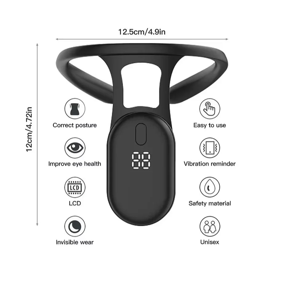 Posture Training Reminder Sensor, Smart Posture Corrector, Miicro Vibration, Neck Hump Corrector, Back Support