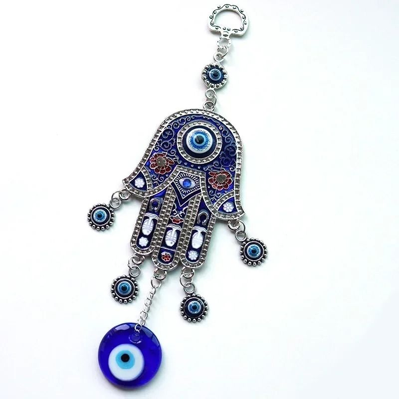 Evil Eye Wall Hanging Wind Chime Fatima Hand Ornament Geometric Meditation Decor
