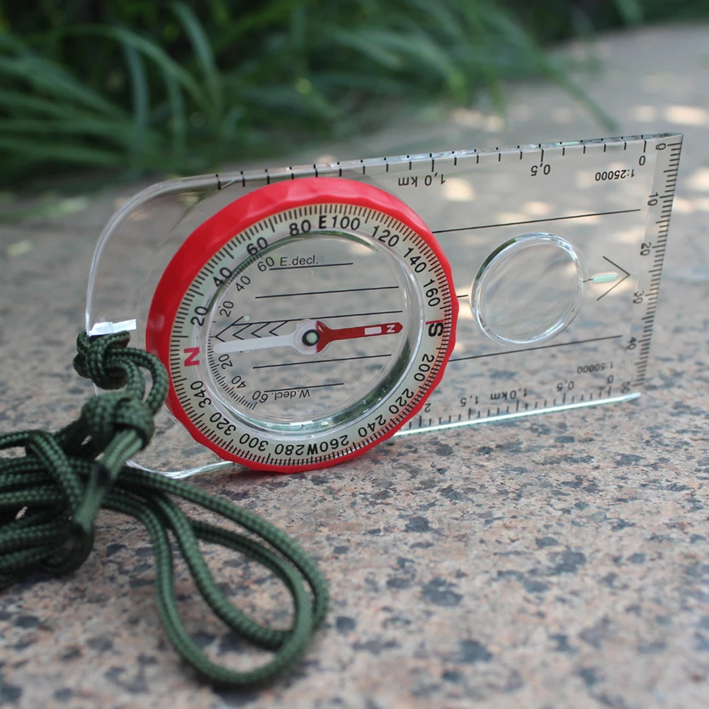 Multifunctional Waterproof Compass with Magnifier  Perfect for Outdoor Adventures