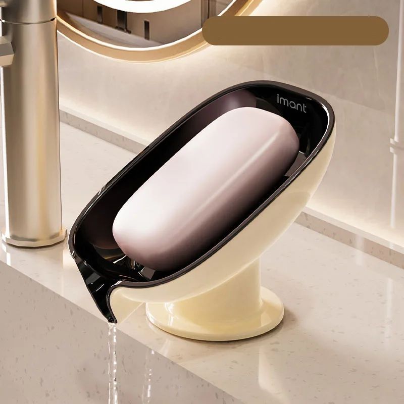 AquaLift Wall-Mount Suction Cup Soap Holder with Drain Tray – No Drill Bathroom Shelf