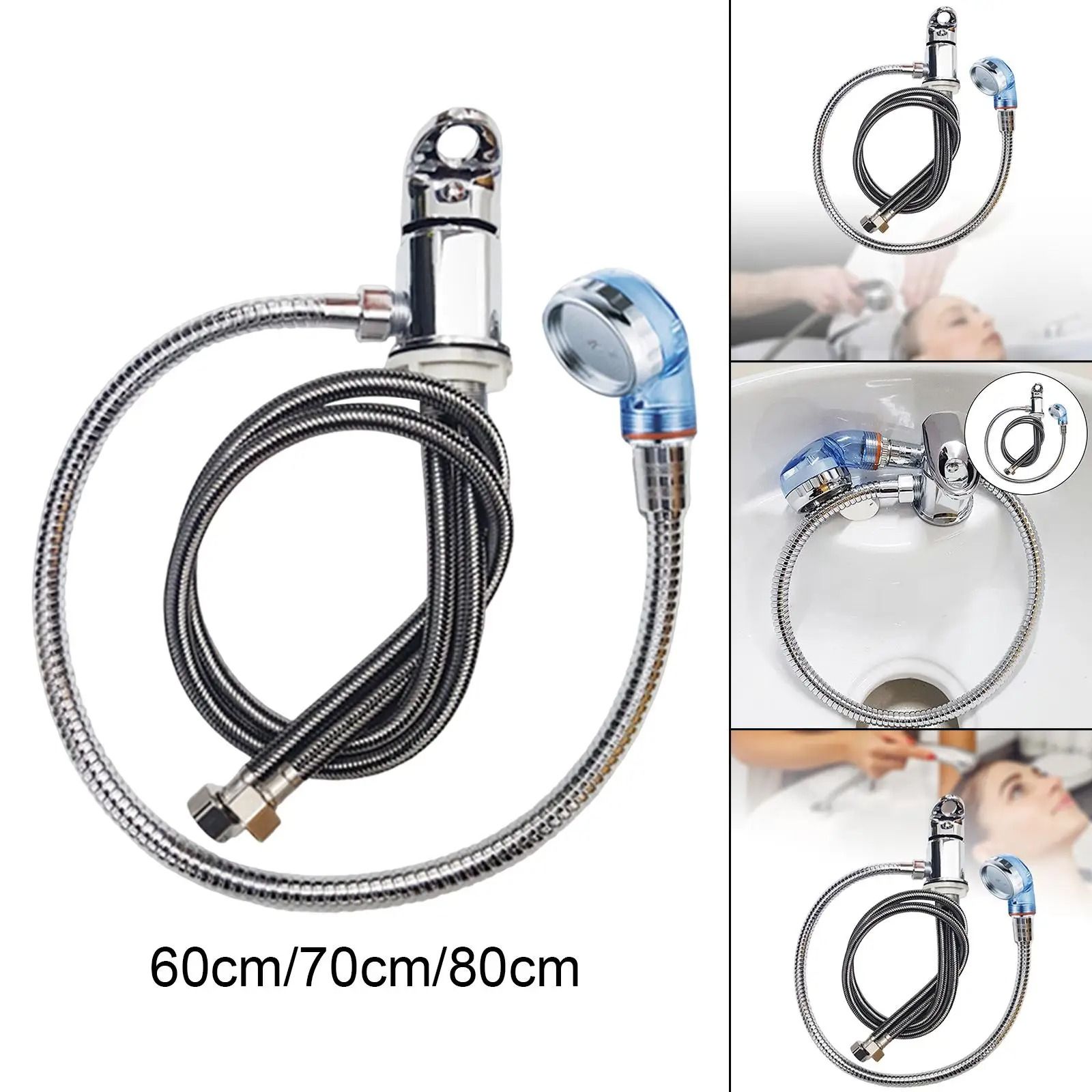 Salon Shampoo Faucet Set with Spray Hose Hot and Cold Mixer Tap