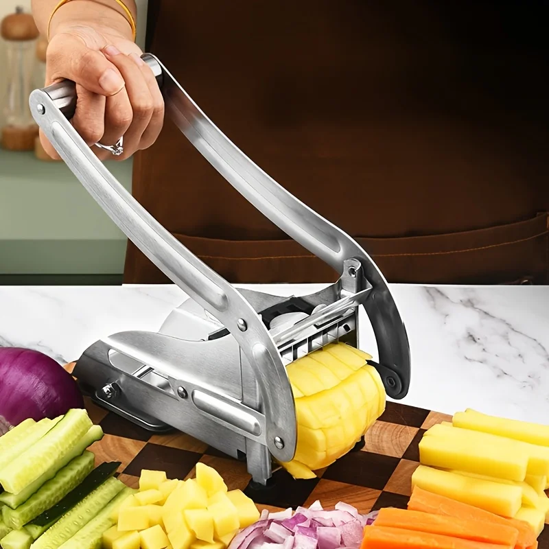 Multifunctional Kitchen Tool, Manual Stainless Steel Vegetable Slicer for Potatoes and Cucumbers