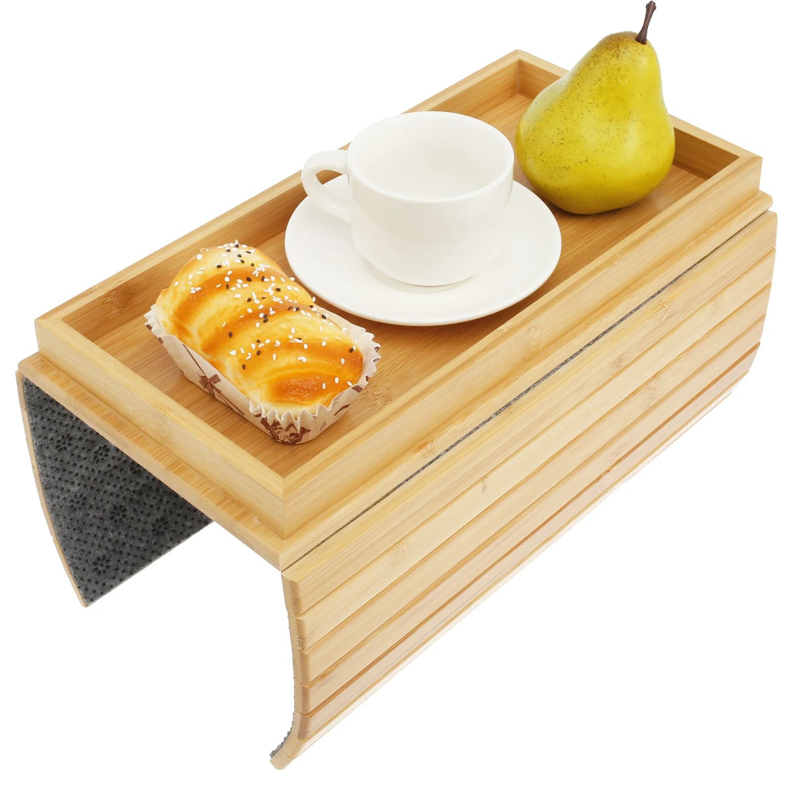 Bamboo Sofa Armrest Cup Holder Tray