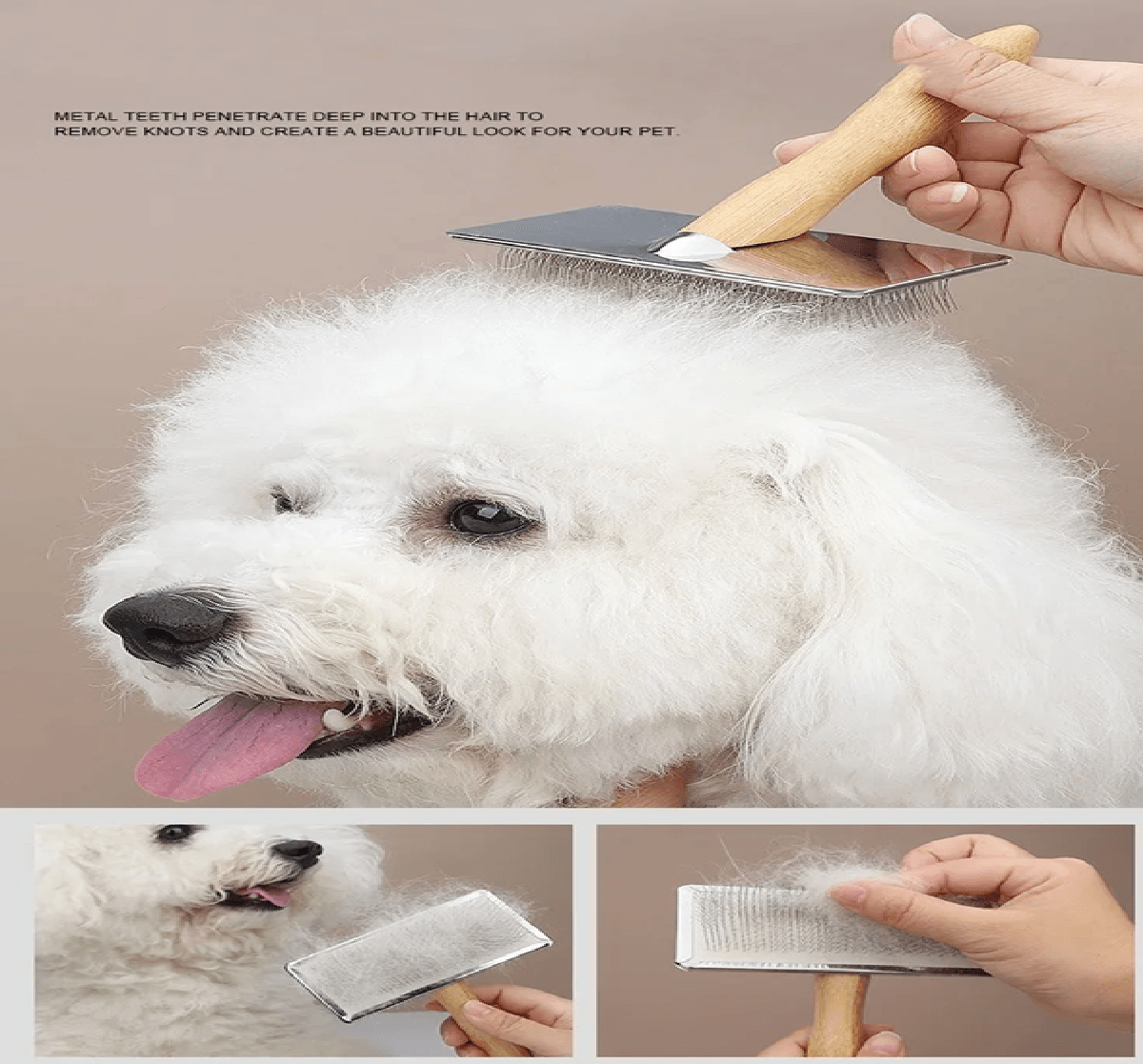 PawEase Solid Wood Pet Grooming Comb