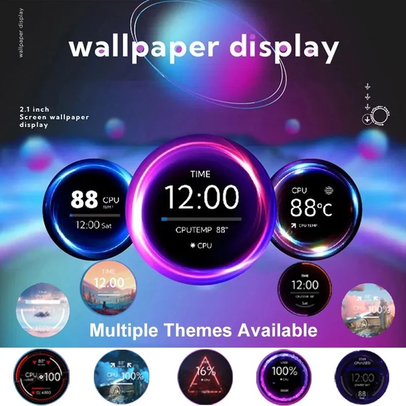 USB 2.8 Inch Round IPS Secondary Monitor Display