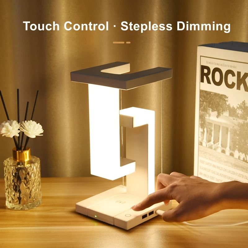 Floating Lamp with 10W Detachable Wireless Charger for Bedroom and Office