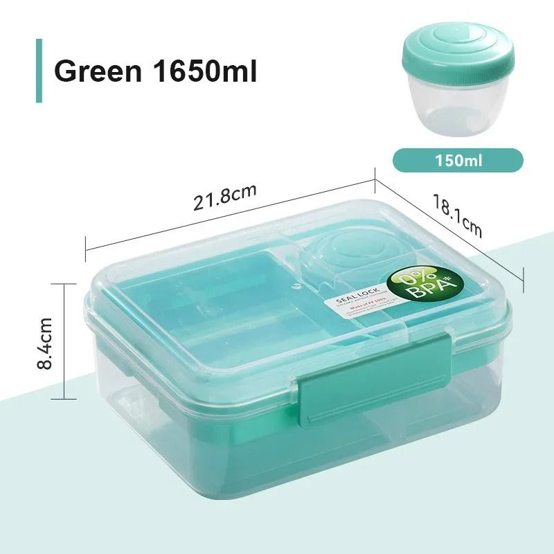 Double Layer Bento Lunch Box With Carry Handle