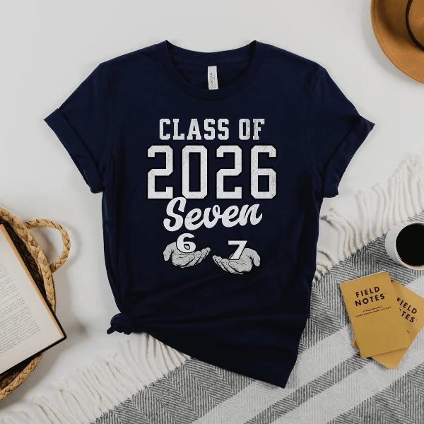 Class of 2026 Funny Six Seven Shirt Retro Graduation 2026 Shirt Senior Meme Tee Gift