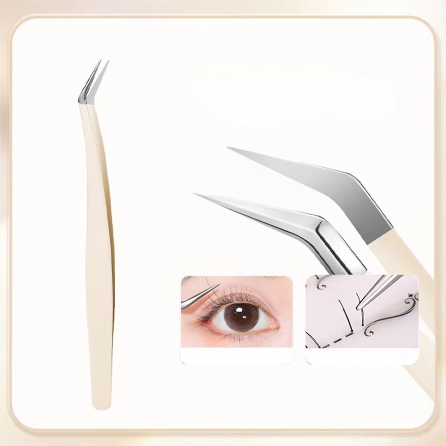 Premium Stainless Steel Eyelash Extension Tweezers Rose Gold