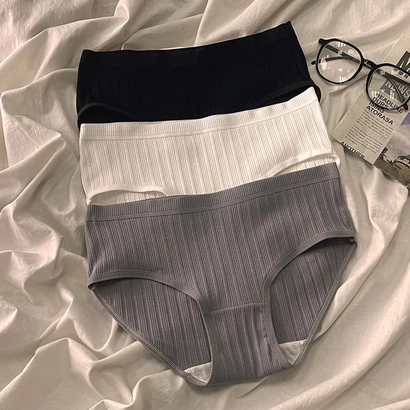 Soft Cotton Brief Panties for Women Breathable Comfortable Everyday Underwear 3 Piece Set
