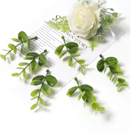 10PCS Artificial Green Leaves DIY Decorative Foliage for Weddings, Crafts & Home Decor