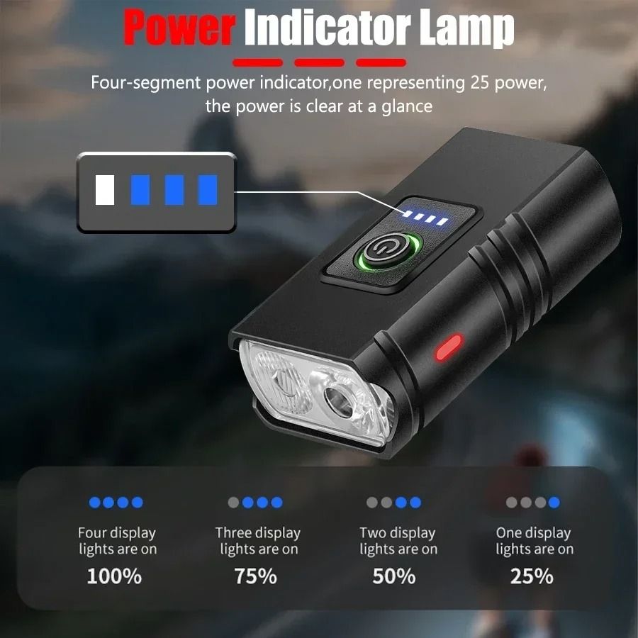 USB Rechargeable Bicycle Front Light with 1000 Lumen LED Headlight