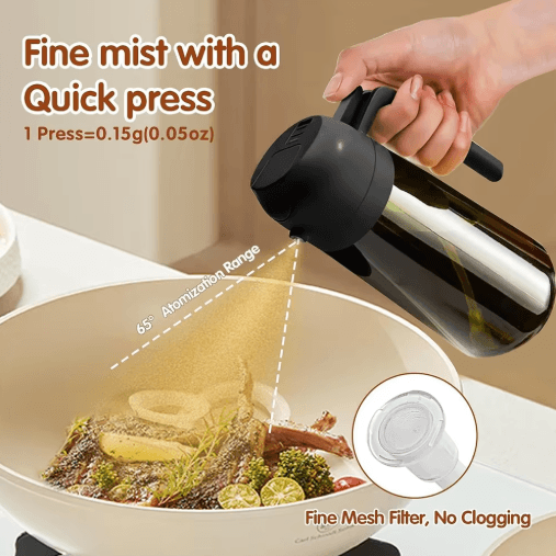 470ML Dark Glass 2-in-1 Olive Oil Sprayer & Dispenser Bottle