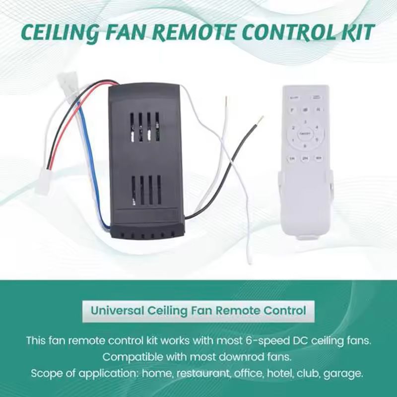 Universal Ceiling Fan Remote Control Kit with 6 Speeds and Timer
