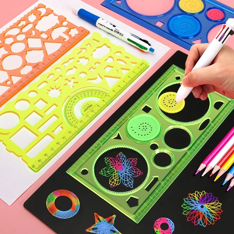 Spirograph Geometry Drawing Stencils Set for Creative Art and Learning